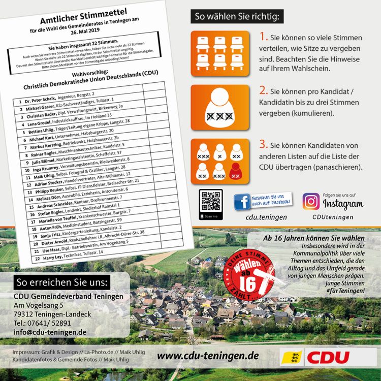 CDU-Wahlprospeckt Gemeinderatswahl
                    2019 - Seite 8